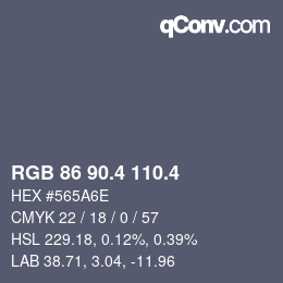 カラーコード: RGB 86 90.4 110.4 | qconv.com
