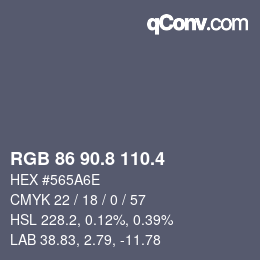 カラーコード: RGB 86 90.8 110.4 | qconv.com