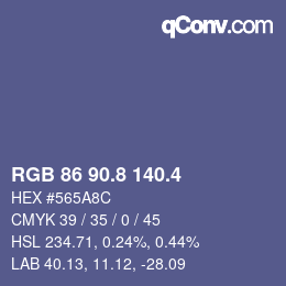 カラーコード: RGB 86 90.8 140.4 | qconv.com
