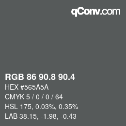 カラーコード: RGB 86 90.8 90.4 | qconv.com