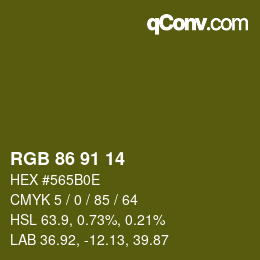 Color code: RGB 86 91 14 | qconv.com