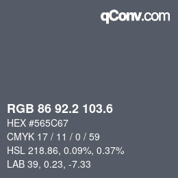 カラーコード: RGB 86 92.2 103.6 | qconv.com