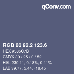 カラーコード: RGB 86 92.2 123.6 | qconv.com
