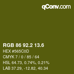 カラーコード: RGB 86 92.2 13.6 | qconv.com