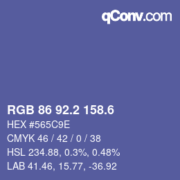 カラーコード: RGB 86 92.2 158.6 | qconv.com