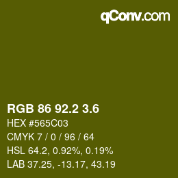 カラーコード: RGB 86 92.2 3.6 | qconv.com