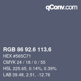 カラーコード: RGB 86 92.6 113.6 | qconv.com