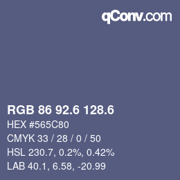 カラーコード: RGB 86 92.6 128.6 | qconv.com