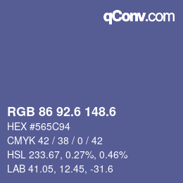 カラーコード: RGB 86 92.6 148.6 | qconv.com
