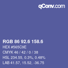 カラーコード: RGB 86 92.6 158.6 | qconv.com