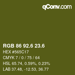 カラーコード: RGB 86 92.6 23.6 | qconv.com