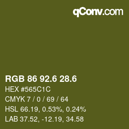 カラーコード: RGB 86 92.6 28.6 | qconv.com