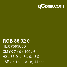 颜色代码: RGB 86 92 0 | qconv.com