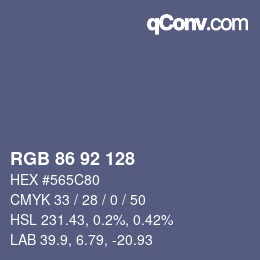 カラーコード: RGB 86 92 128 | qconv.com