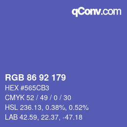 Farbcode: RGB 86 92 179 | qconv.com