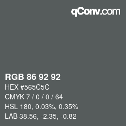 カラーコード: RGB 86 92 92 | qconv.com