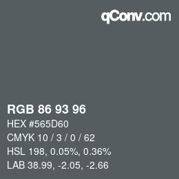 Farbcode: RGB 86 93 96 | qconv.com