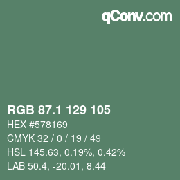 Color code: RGB 87.1 129 105 | qconv.com
