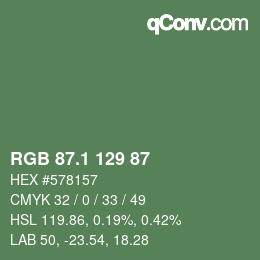 Color code: RGB 87.1 129 87 | qconv.com