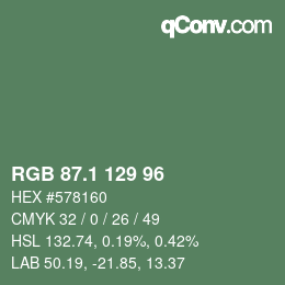 Color code: RGB 87.1 129 96 | qconv.com