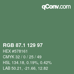 Color code: RGB 87.1 129 97 | qconv.com