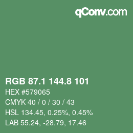 Color code: RGB 87.1 144.8 101 | qconv.com