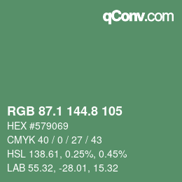 Color code: RGB 87.1 144.8 105 | qconv.com