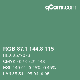 Farbcode: RGB 87.1 144.8 115 | qconv.com
