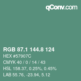 Color code: RGB 87.1 144.8 124 | qconv.com