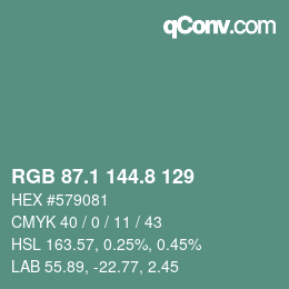 Color code: RGB 87.1 144.8 129 | qconv.com