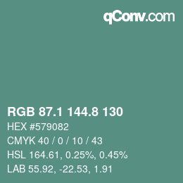 Color code: RGB 87.1 144.8 130 | qconv.com
