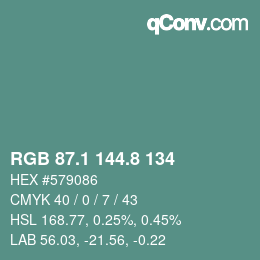 Color code: RGB 87.1 144.8 134 | qconv.com