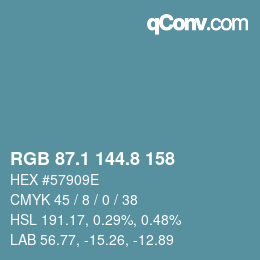 Farbcode: RGB 87.1 144.8 158 | qconv.com
