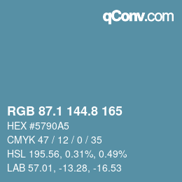 Color code: RGB 87.1 144.8 165 | qconv.com