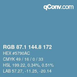 Color code: RGB 87.1 144.8 172 | qconv.com