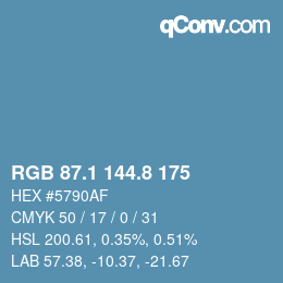 Color code: RGB 87.1 144.8 175 | qconv.com