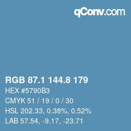 Color code: RGB 87.1 144.8 179 | qconv.com