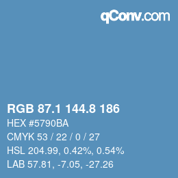 Color code: RGB 87.1 144.8 186 | qconv.com
