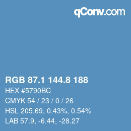Color code: RGB 87.1 144.8 188 | qconv.com