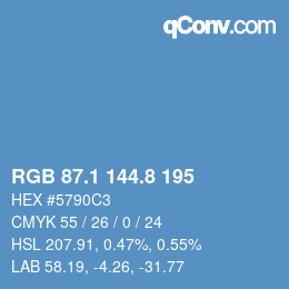 Color code: RGB 87.1 144.8 195 | qconv.com