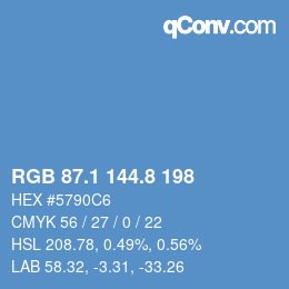 Color code: RGB 87.1 144.8 198 | qconv.com