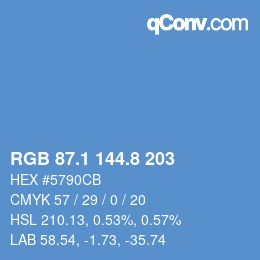Color code: RGB 87.1 144.8 203 | qconv.com