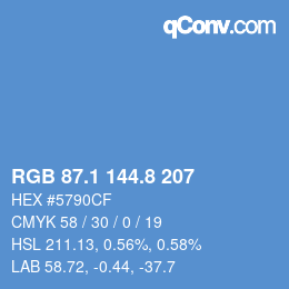 Color code: RGB 87.1 144.8 207 | qconv.com