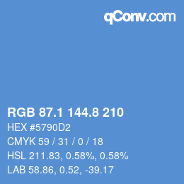 Color code: RGB 87.1 144.8 210 | qconv.com