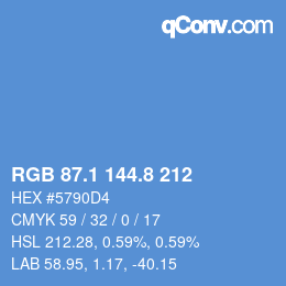Color code: RGB 87.1 144.8 212 | qconv.com