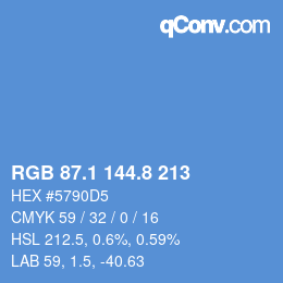 Farbcode: RGB 87.1 144.8 213 | qconv.com