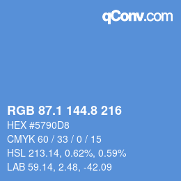 Color code: RGB 87.1 144.8 216 | qconv.com
