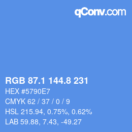 Color code: RGB 87.1 144.8 231 | qconv.com