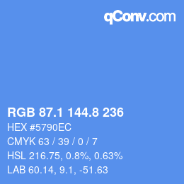 Color code: RGB 87.1 144.8 236 | qconv.com