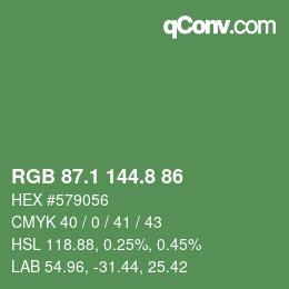 Color code: RGB 87.1 144.8 86 | qconv.com